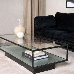 Maglehem – Table basse – Noir, Transparent – 130 x 60 cm