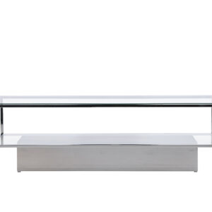 Maglehem – Table basse – Transparent, Argenté – 130 x 60 cm