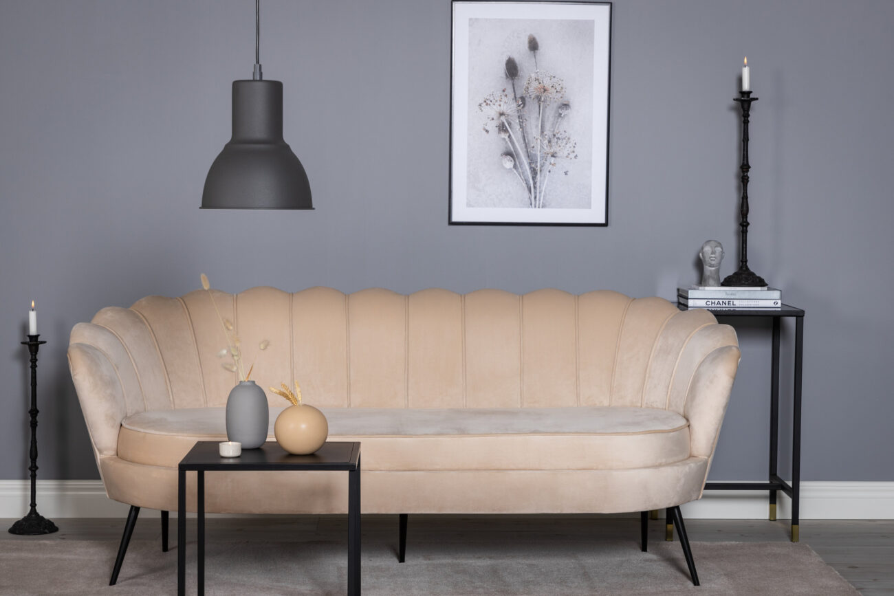 Calais – Canapé 3 places – Beige, Noir – 78 x 79 x 180 cm