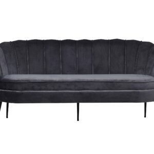 Calais – Canapé 3 places – Noir, Gris foncé – 78 x 79 x 180 cm