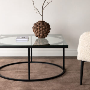 Skanör – Table basse – Noir, Transparent – 90 x 90 cm