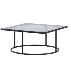 Skanör – Table basse – Noir, Transparent – 90 x 90 cm