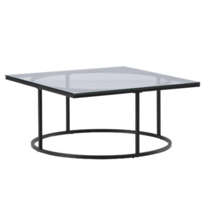 Skanör – Table basse – Noir, Transparent – 90 x 90 cm