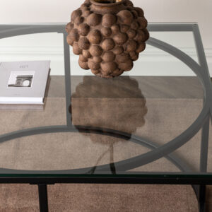 Skanör – Table basse – Noir, Transparent – 90 x 90 cm