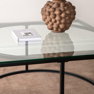 Skanör – Table basse – Noir, Transparent – 90 x 90 cm