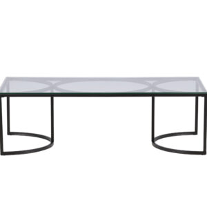 Skanör – Table basse – Noir, Transparent – 140 x 70 cm