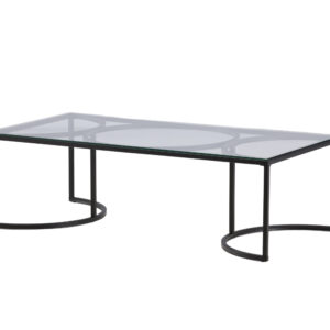 Skanör – Table basse – Noir, Transparent – 140 x 70 cm