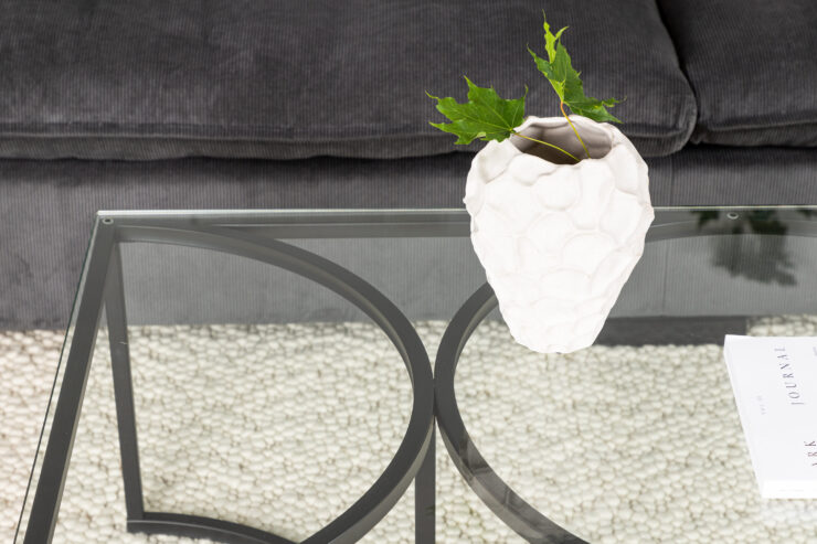 Skanör – Table basse – Noir, Transparent – 140 x 70 cm