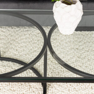 Skanör – Table basse – Noir, Transparent – 140 x 70 cm