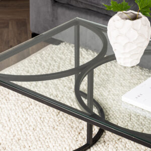 Skanör – Table basse – Noir, Transparent – 140 x 70 cm