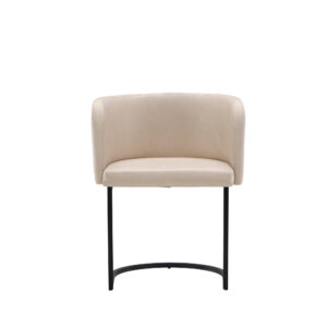 Simrishamn – Chaise de salle à manger – Beige, Noir – 60 x 75 x 58 cm