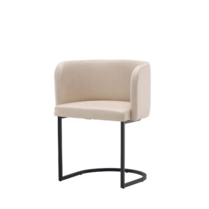 Simrishamn – Chaise de salle à manger – Beige, Noir – 60 x 75 x 58 cm