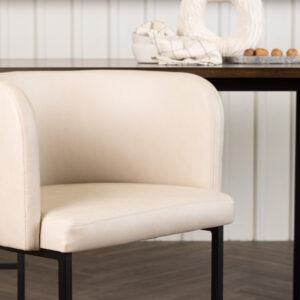 Simrishamn – Chaise de salle à manger – Beige, Noir – 60 x 75 x 58 cm