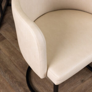 Simrishamn – Chaise de salle à manger – Beige, Noir – 60 x 75 x 58 cm