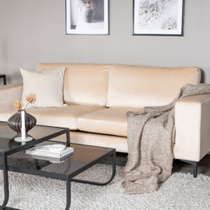 Bolero – Canapé 3 places – Beige, Noir – 88 x 84 x 215 cm
