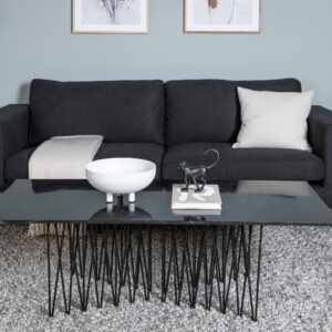 Bolero – Canapé 3 places – Noir – 88 x 84 x 215 cm