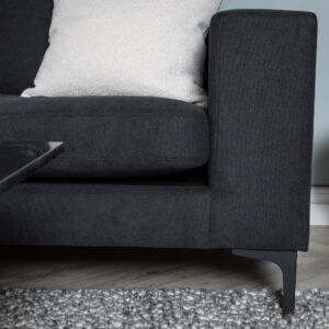 Bolero – Canapé 3 places – Noir – 88 x 84 x 215 cm
