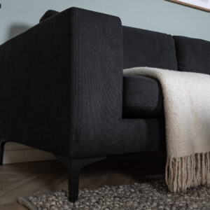 Bolero – Canapé 3 places – Noir – 88 x 84 x 215 cm