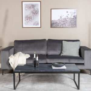 Bolero – Canapé 3 places – Noir, Gris – 88 x 84 x 215 cm