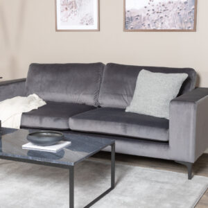Bolero – Canapé 3 places – Noir, Gris – 88 x 84 x 215 cm