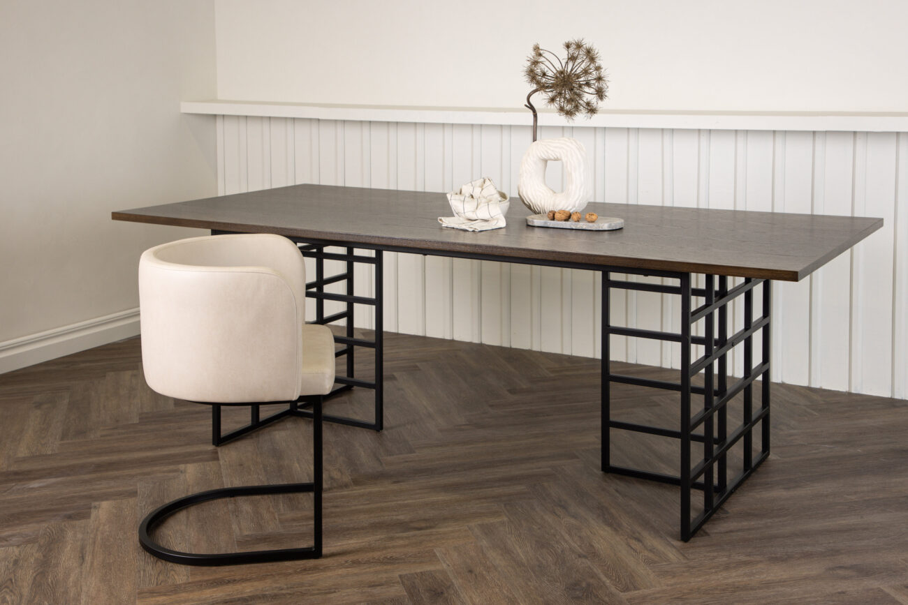 Ystad – Table à manger rectangulaire – Noir, Moka – 220 x 100 cm