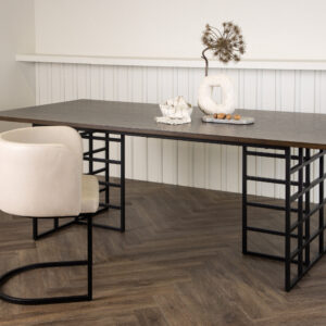 Ystad – Table à manger rectangulaire – Noir, Moka – 220 x 100 cm