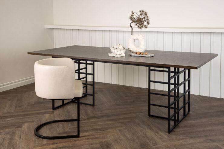 Ystad – Table à manger rectangulaire – Noir, Moka – 220 x 100 cm