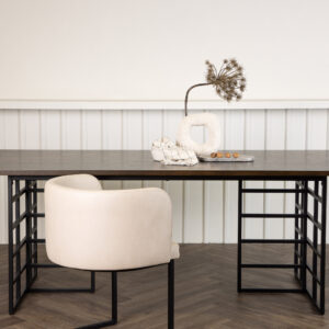 Ystad – Table à manger rectangulaire – Noir, Moka – 220 x 100 cm