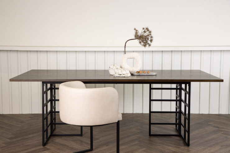 Ystad – Table à manger rectangulaire – Noir, Moka – 220 x 100 cm