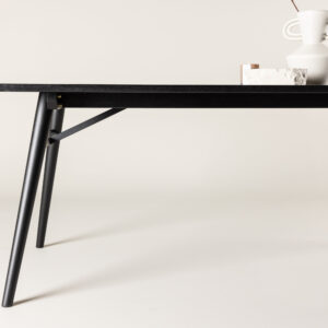 Sleek – Table à manger rectangulaire – Noir – 195 x 95 cm