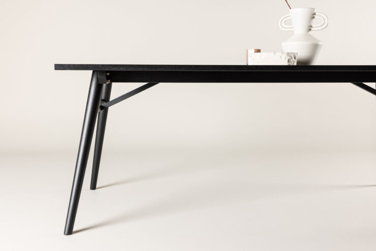 Sleek – Table à manger rectangulaire – Noir – 195 x 95 cm