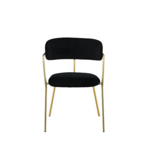Arrow – Chaise de salle à manger – Noir, Doré – 61 x 79 x 58 cm