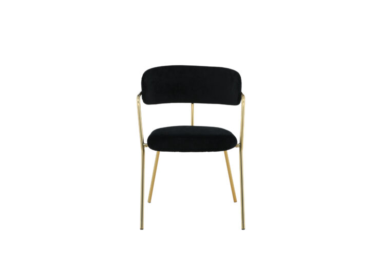 Arrow – Chaise de salle à manger – Noir, Doré – 61 x 79 x 58 cm