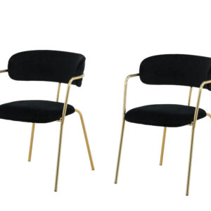 Arrow – Chaise de salle à manger – Noir, Doré – 61 x 79 x 58 cm