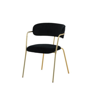 Arrow – Chaise de salle à manger – Noir, Doré – 61 x 79 x 58 cm