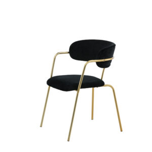 Arrow – Chaise de salle à manger – Noir, Doré – 61 x 79 x 58 cm