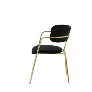Arrow – Chaise de salle à manger – Noir, Doré – 61 x 79 x 58 cm