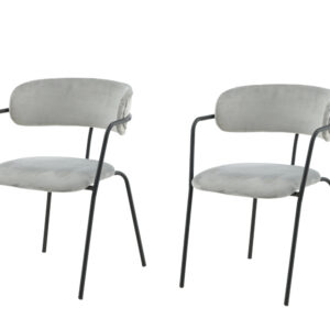 Arrow – Chaise de salle à manger – Noir, Gris – 61 x 79 x 58 cm