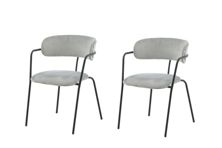 Arrow – Chaise de salle à manger – Noir, Gris – 61 x 79 x 58 cm