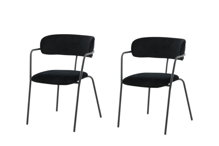 Arrow – Chaise de salle à manger – Noir – 61 x 79 x 58 cm
