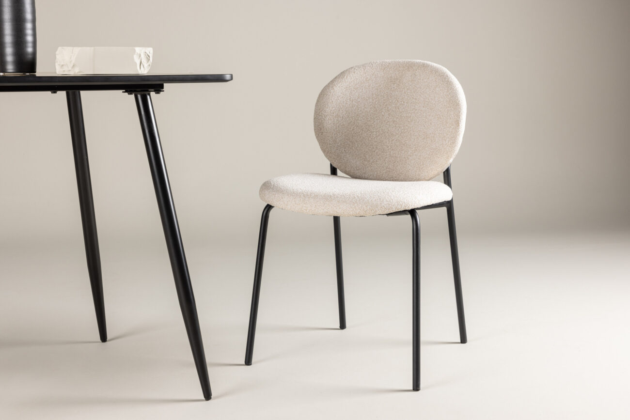 Vault – Chaise de salle à manger – Beige, Noir – 62 x 80 x 47 cm