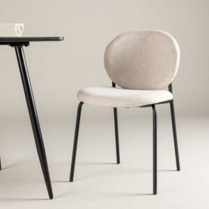 Vault – Chaise de salle à manger – Beige, Noir – 62 x 80 x 47 cm