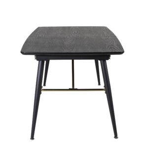 Gold – Table à manger rectangulaire – Noir – 180 x 85 cm