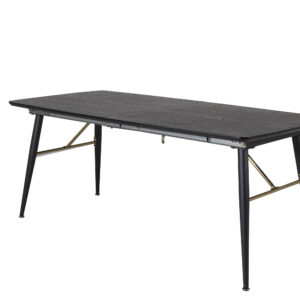 Gold – Table à manger rectangulaire – Noir – 180 x 85 cm