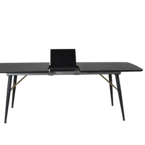 Gold – Table à manger rectangulaire – Noir – 180 x 85 cm