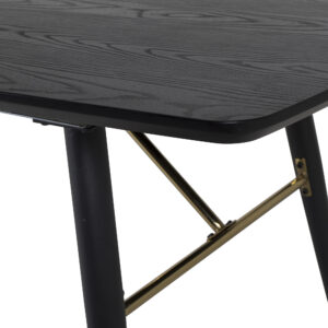 Gold – Table à manger rectangulaire – Noir – 180 x 85 cm