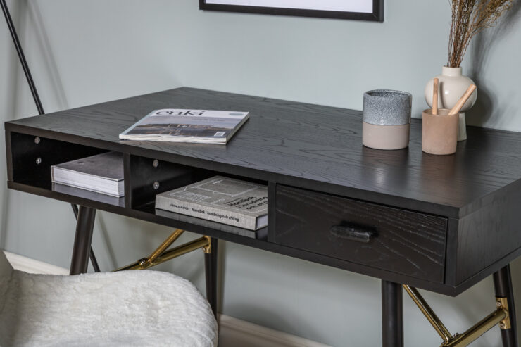 Gold – Bureau – Noir – 110 x 60 cm