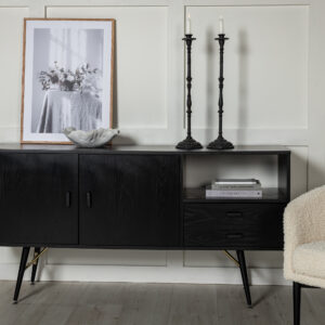 Gold – Commode – Noir, Doré – 46 x 80 x 160 cm