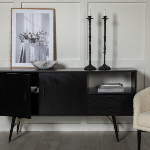 Gold – Commode – Noir, Doré – 46 x 80 x 160 cm