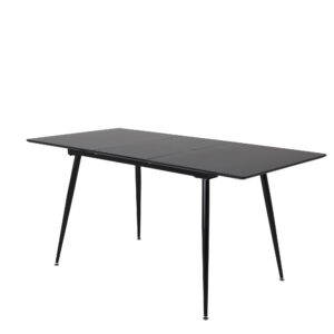 Silar – Table à manger rectangulaire – Noir – 120 x 80 cm
